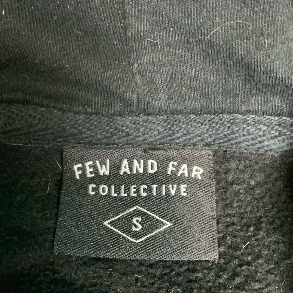 Few and Far Collective Black Hoodie Size S - Picture 3 of 3
